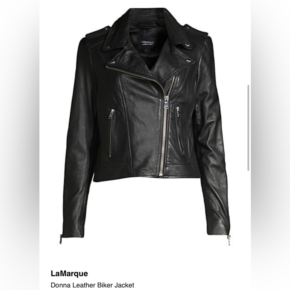 Saks Fifth Avenue- LaMarque - NWOT
Donna Leather Biker Jacket
BLACK
Small